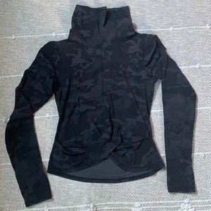 lululemon Black Camo Ready to Rulu wrapped top